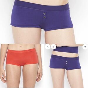 BeMe New York 1 Red Boyshort & 2 Indigo Blue Sleep Boxers (Set of 3) Small. NWT